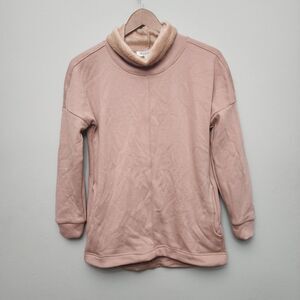 Workshop Republic Clothing Mauve Pink Turtle Neck Fuzzy‎ Lined Top Size XS